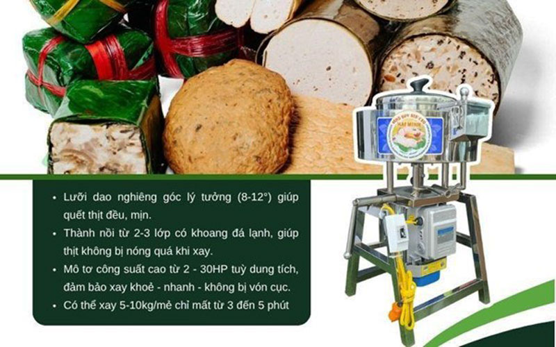 Máy xay giò chả hỗ trợ làm giò chả nhanh, tiện lợi