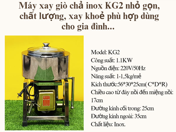 KG2 - model máy xay giò chả gia đình được ưa chuộng hiện nay 