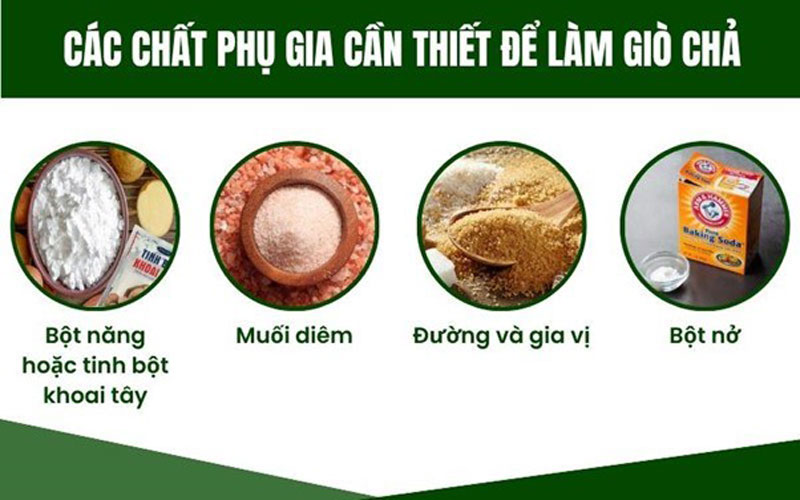 Vài chất phụ gia cần thiết để làm giò chả