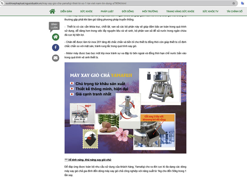 Giới thiệu về thương hiệu máy xay giò chả Yamafuji