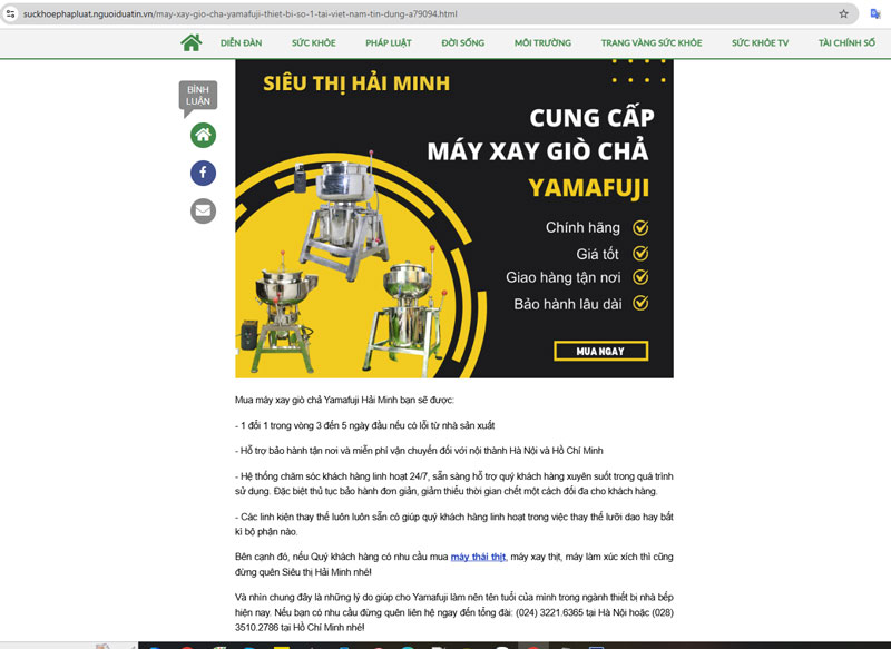 Hải Minh - Đại lý phân phối độc quyền máy xay giò Yamafuji