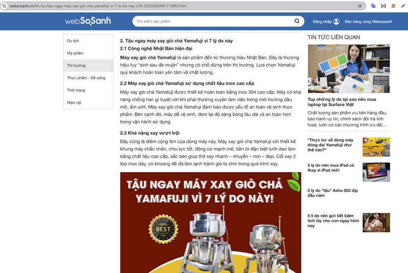 Top lý do nên lựa chọn máy xay giò chả Yamafuji