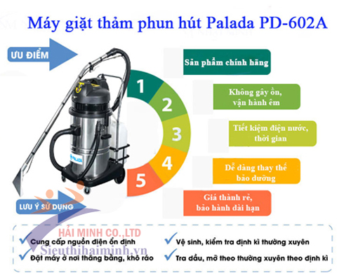 Vì sao máy giặt thảm palada pd-602a được ưa chuộng