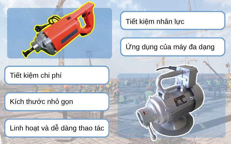 Máy đầm dùi mini – giải pháp cho công trình nhỏ
