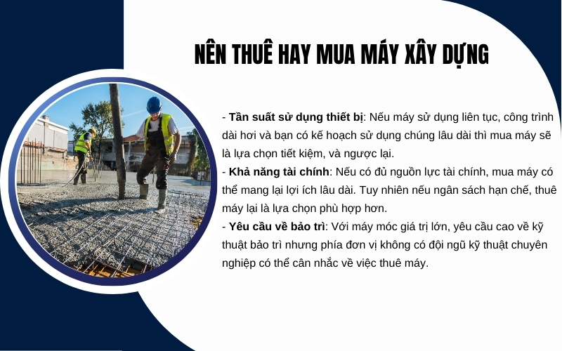 Nên thuê hay mua máy xây dựng