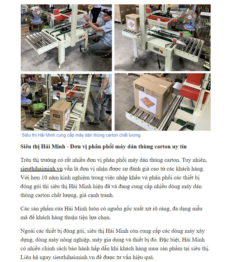 Hải Minh - Đại lý bán máy dán thùng carton uy tín, giá tốt