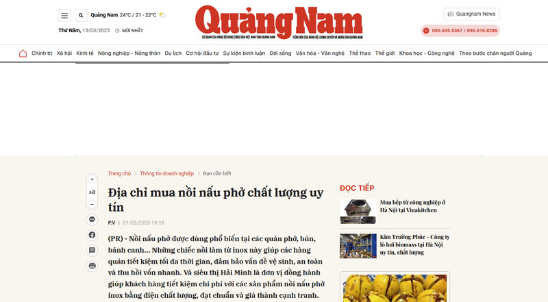 Baoquangnam | Địa chỉ mua nồi nấu phở chất lượng uy tín