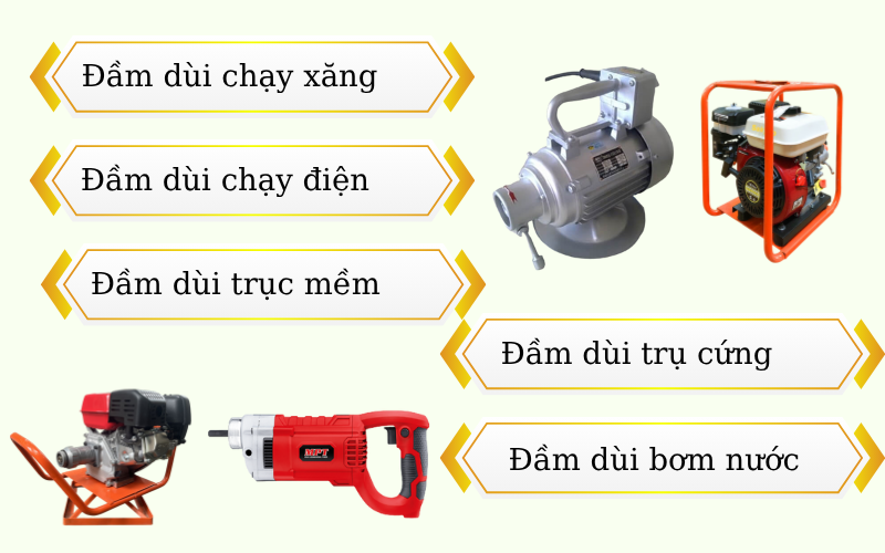 Phân loại đầm dùi bê tông và các cách phân loại chúng