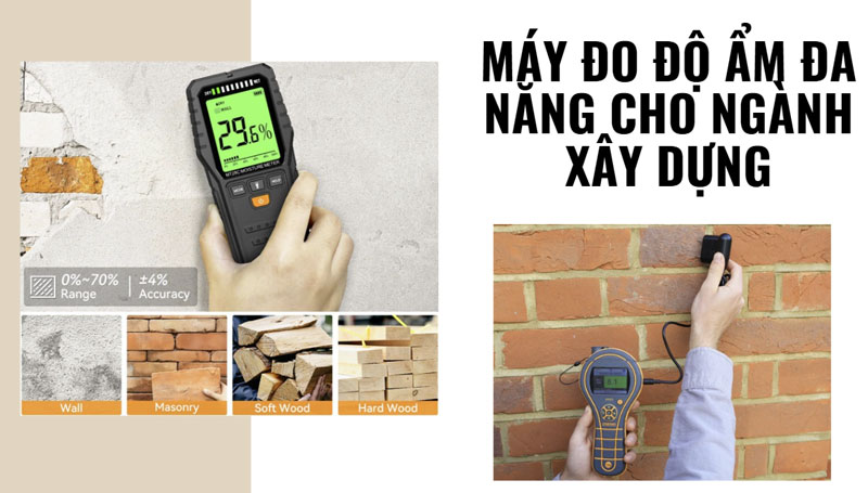 Máy đo độ ẩm đa năng cho ngành xây dựng