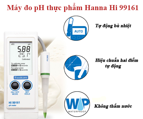 Máy đo pH thực phẩm Hanna Hi 99161