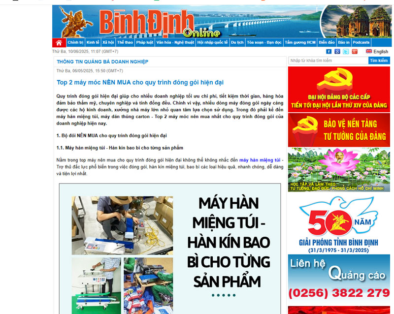 baobinhdinh.vn| Top 2 máy móc NÊN MUA cho quy trình đóng gói hiện đại