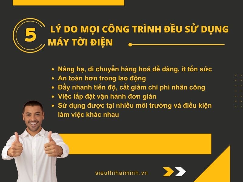 5 lý do mọi công trình đều sử dụng máy tời điện