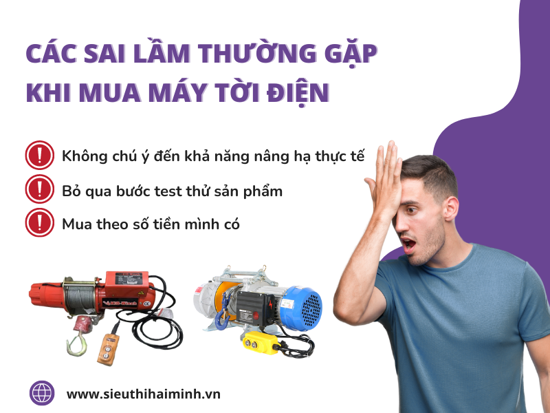 Các sai lầm thường gặp khi mua máy tời điện