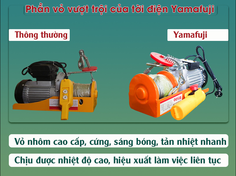 Cấu tạo vượt trội của tời điện Yamafuji