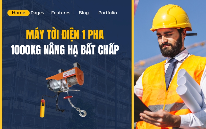 Máy tời điện 1 pha 1000kg nâng hạ bất chấp