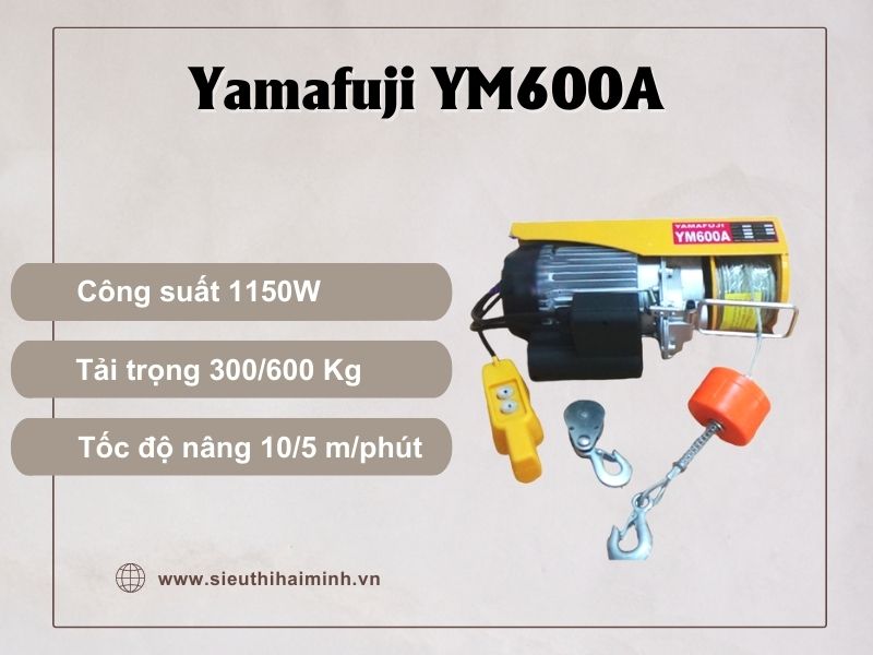 Máy tời điện YM600A thương hiệu Yamafuji (Đạt tải 80-90%)