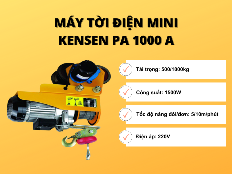 Máy tời điện mini KENSEN PA 1000 A