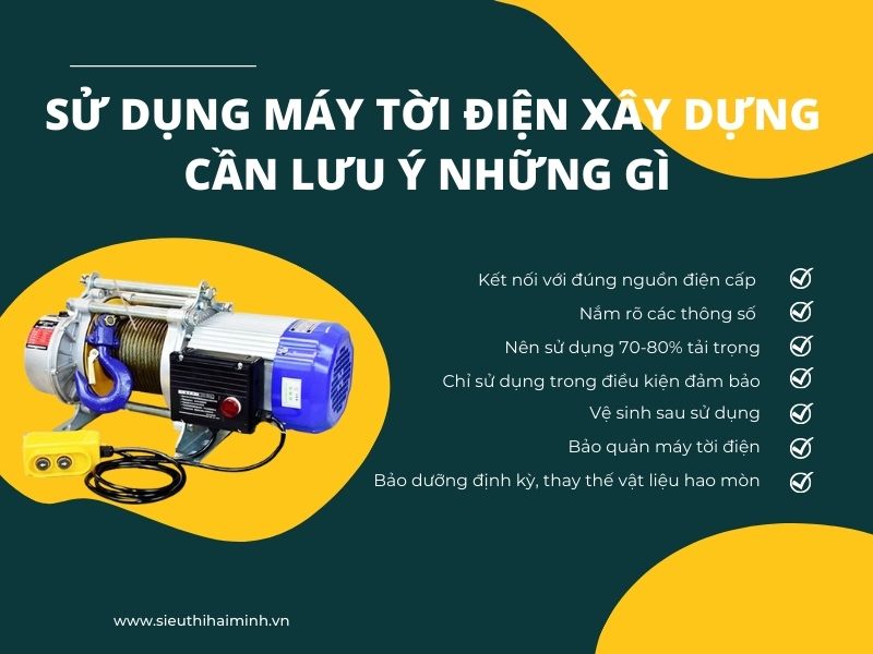 Sử dụng máy tời điện xây dựng cần lưu ý những gì