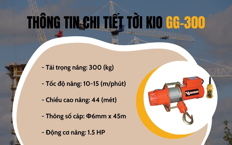 Thông tin chi tiết tời KIO GG-300