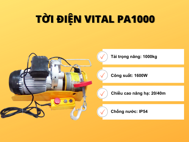 Tời điện Vital Pa1000