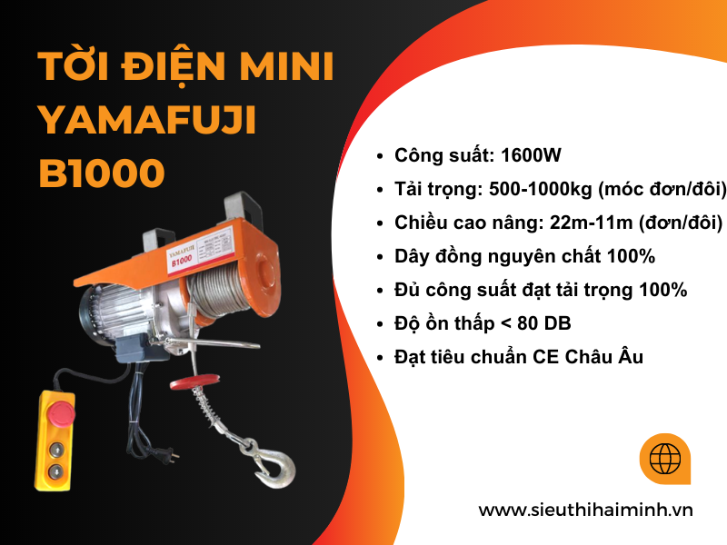 Tời điện mini Yamafuji B1000