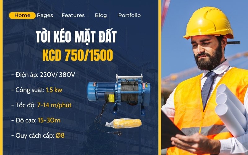 Tời kéo mặt đất KCD 750/1500 hãng Kenbo