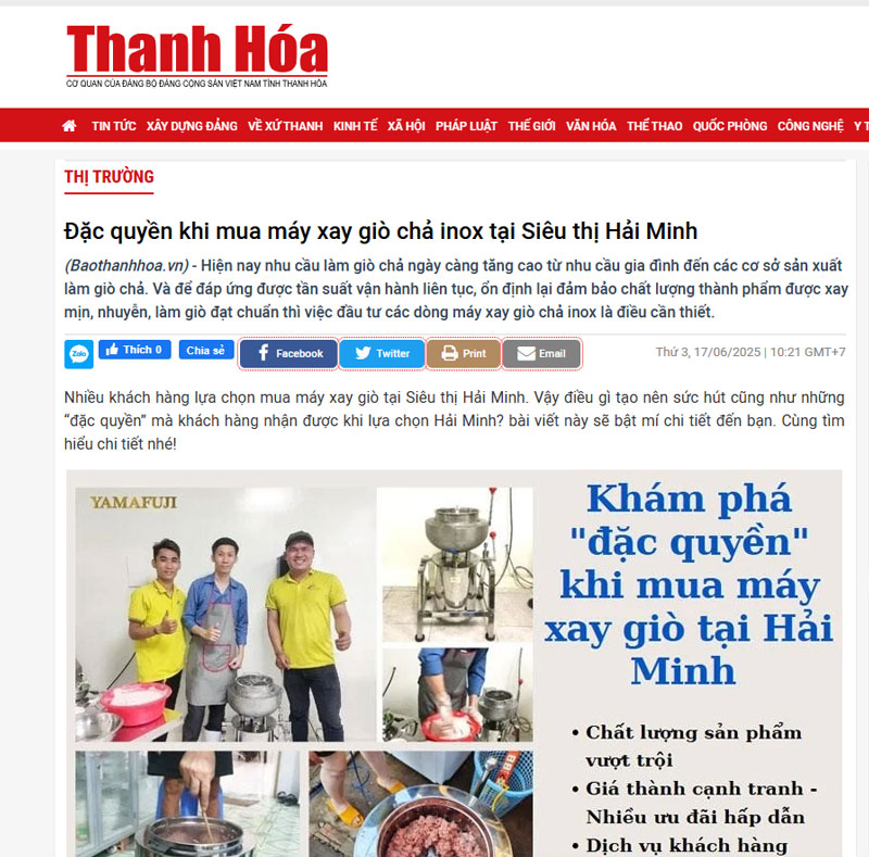 baothanhhoa.vn|Đặc quyền khi mua máy xay giò chả inox tại Siêu thị Hải Minh