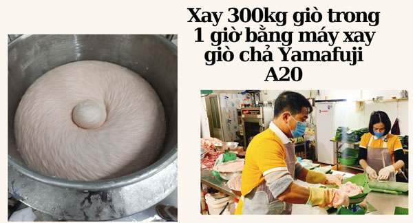 Xay 300kg giò trong 1 giờ bằng máy xay giò chả Yamafuji A20