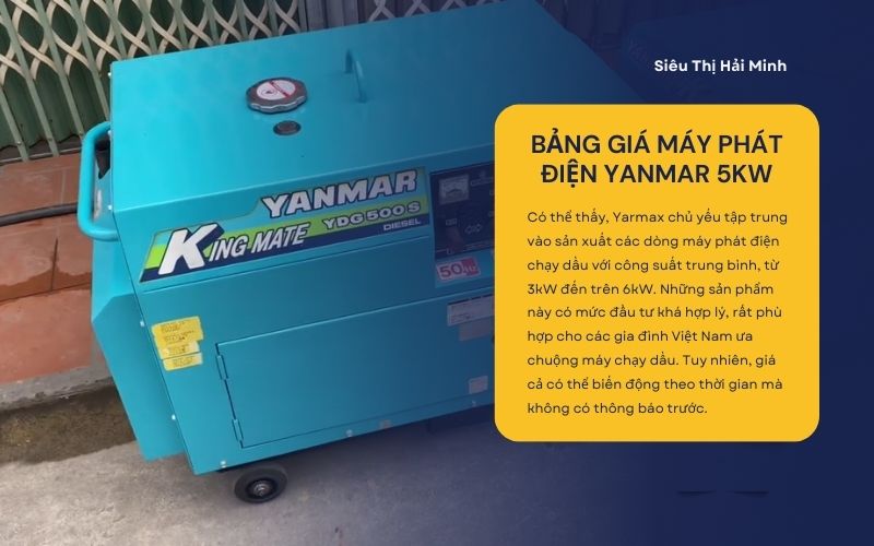 Bảng giá máy phát điện yanmar 5kw