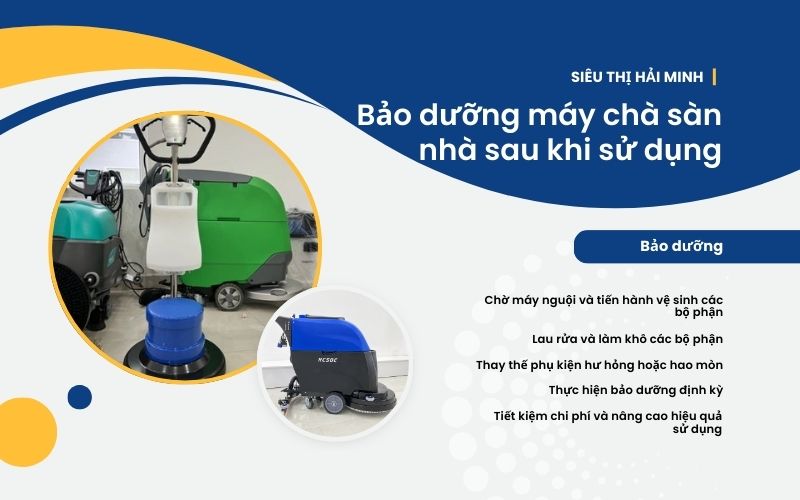 Bảo dưỡng máy chà sàn nhà sau khi sử dụng