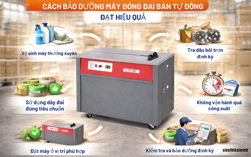 Cách bảo dưỡng máy đóng đai bán tự động đạt hiệu quả