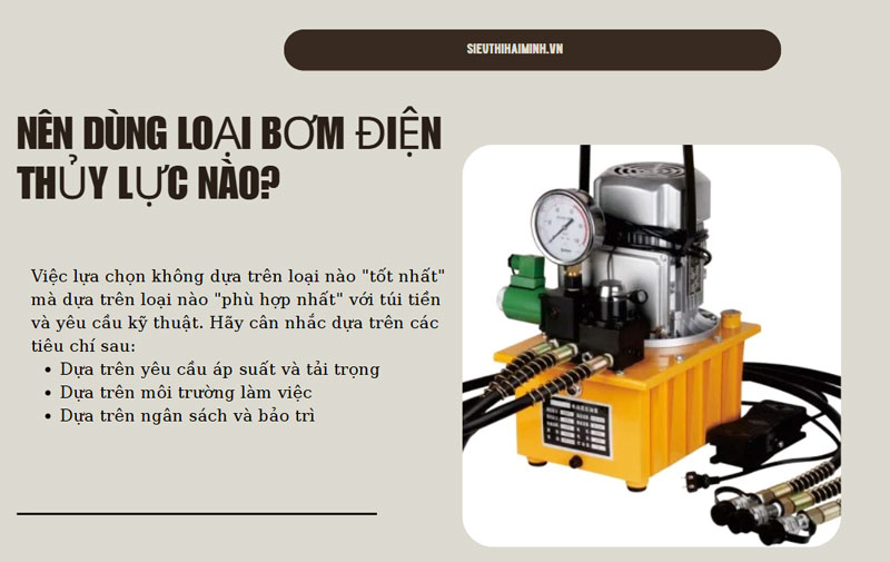 Phân loại bơm điện thuỷ lực chi tiết, nên dùng loại nào?