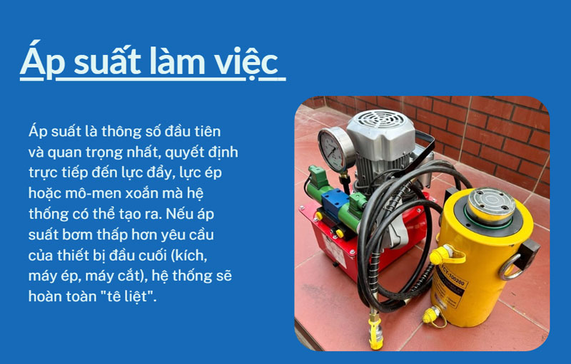 Thông số quan trọng cần lưu ý khi mua bơm điện thuỷ lực