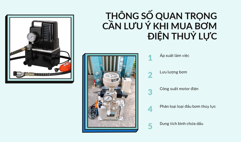 Thông số quan trọng cần lưu ý khi mua bơm điện thuỷ lực