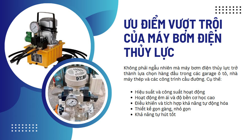 Ưu nhược điểm của máy bơm điện thuỷ lực
