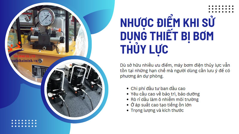 Ưu nhược điểm của máy bơm điện thuỷ lực