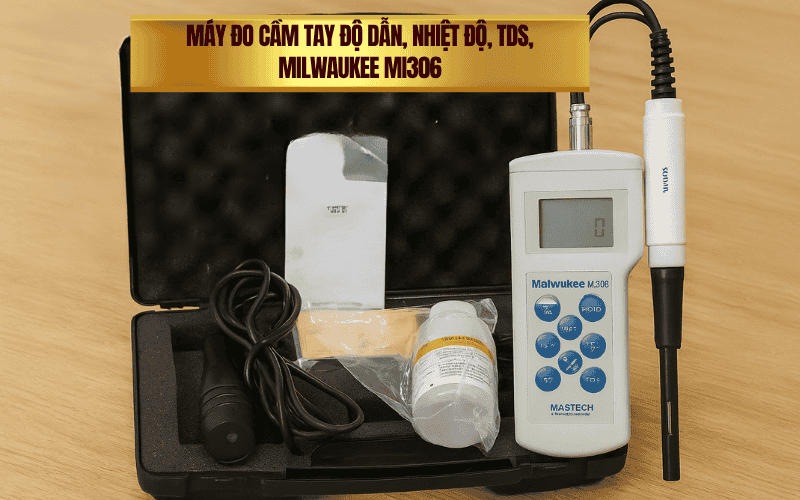 Máy đo cầm tay độ dẫn, nhiệt độ, TDS, Milwaukee Mi306