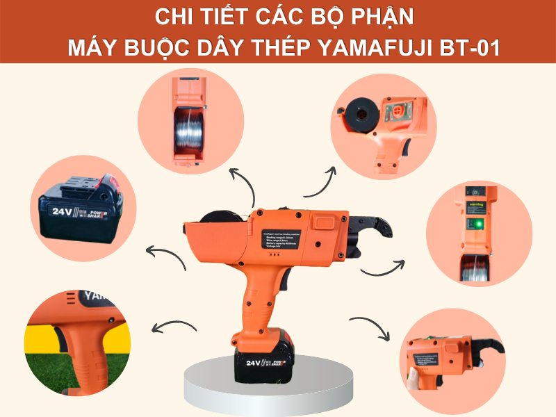 Chi tiết các bộ phận máy buộc dây thép Yamafuji BT-01