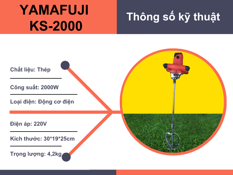Thông số kỹ thuật máy khấy sơn Yamafuji KS-2000
