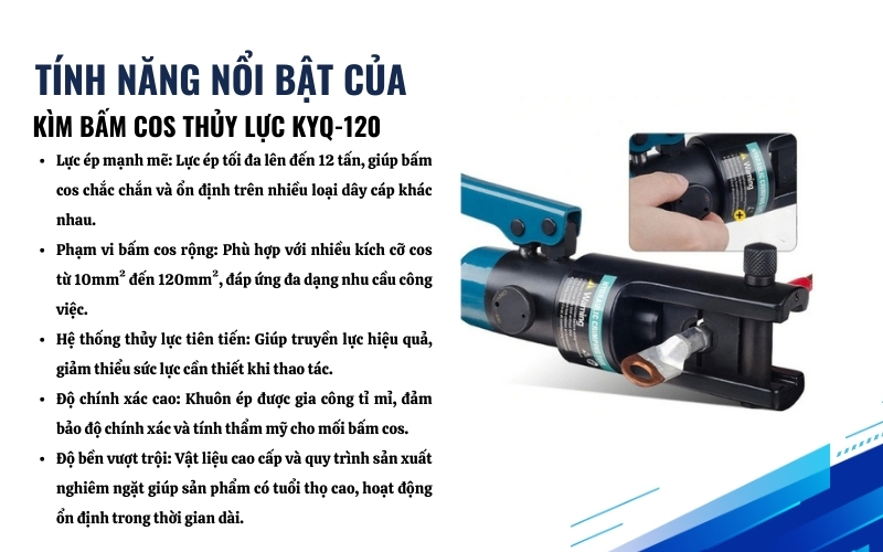 Tính năng nổi bật của kìm bấm cos thủy lực KYQ-70