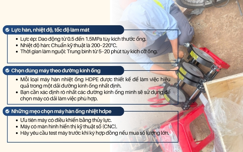 Tiêu chí chọn máy hàn nhiệt ống đúng chuẩn