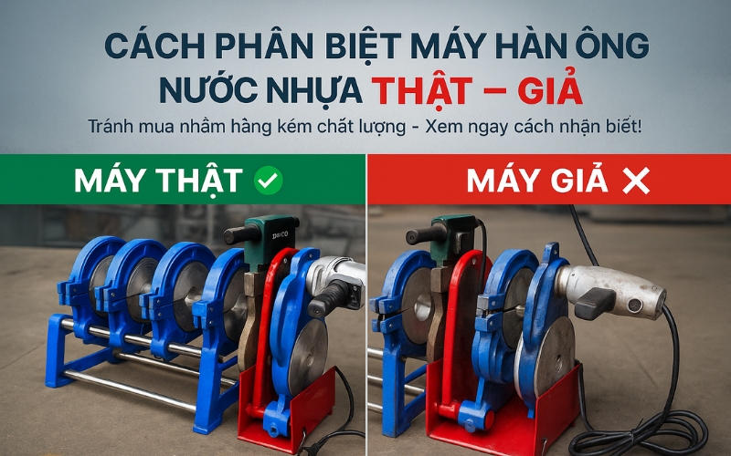Cách phân biệt máy hàn ống nước nhựa thật – giả trên thị trường