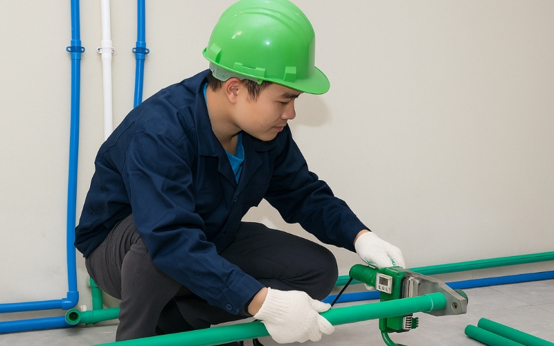 Hướng dẫn cách hàn ống nước nóng nhanh bằng máy hàn ống