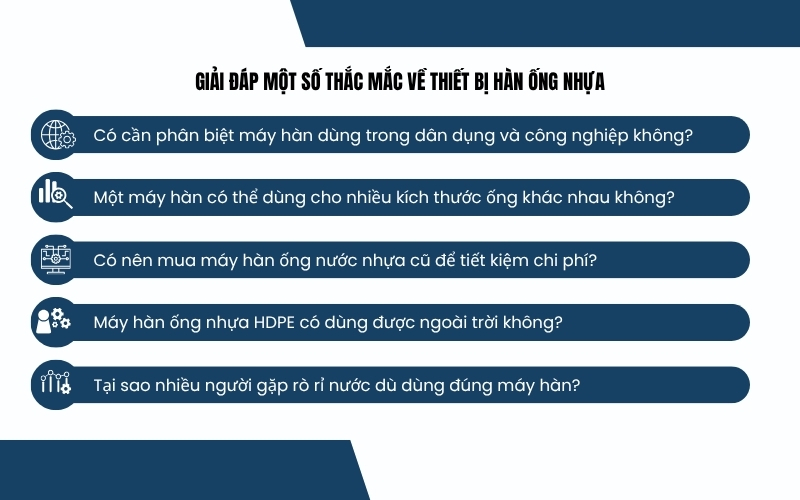 Giải đáp một số thắc mắc về thiết bị hàn ống nhựa