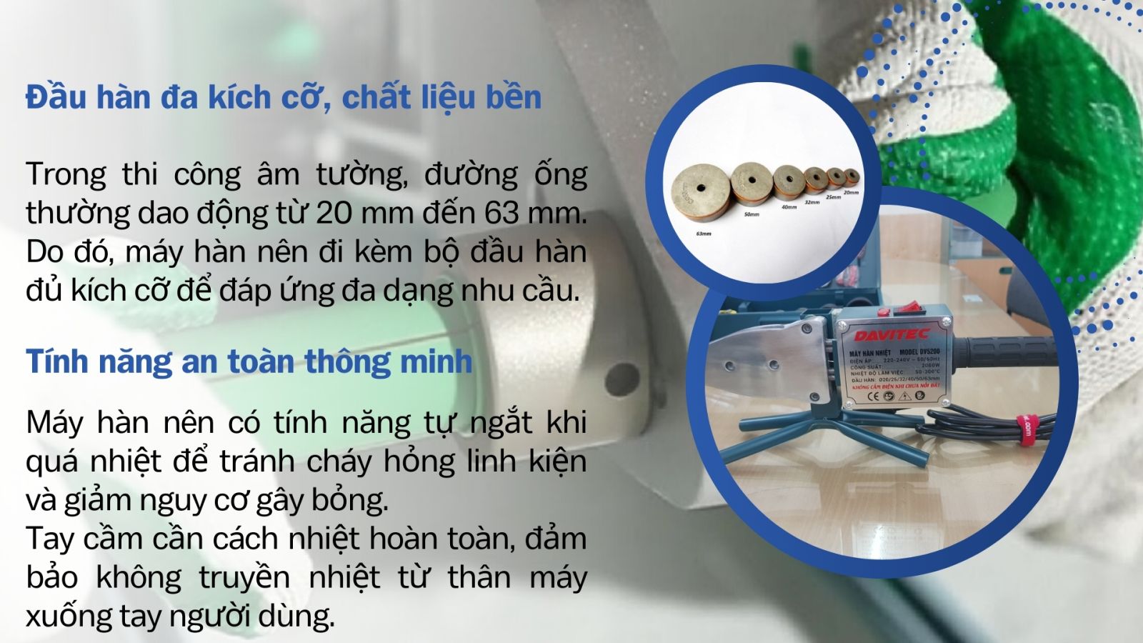 Tính năng an toàn thông minh của máy hàn ống là tiêu chí quan trọng