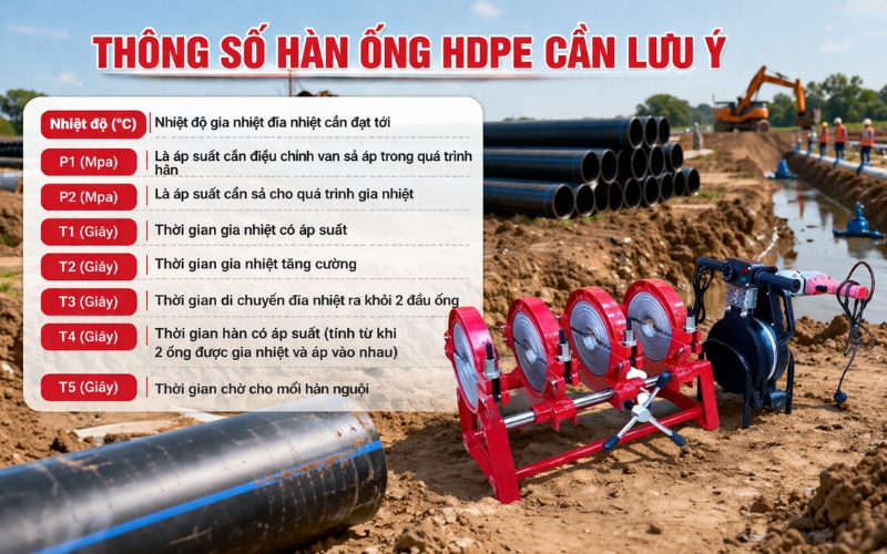 Các thông số hàn ống HDPE quan trọng cần nắm