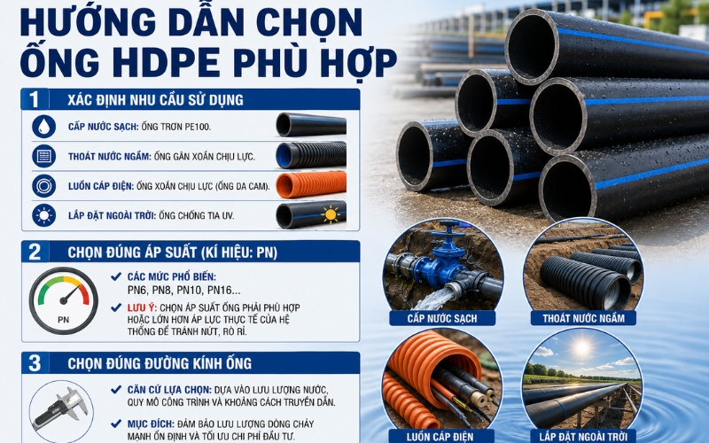 Hướng dẫn cách chọn ống HDPE phù hợp
