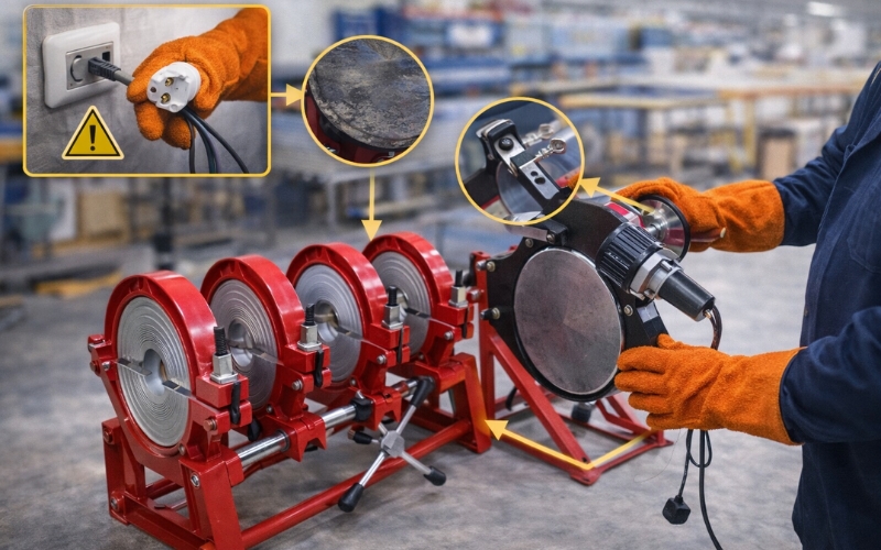 Kiểm tra máy hàn ống nhựa trước khi vận hành