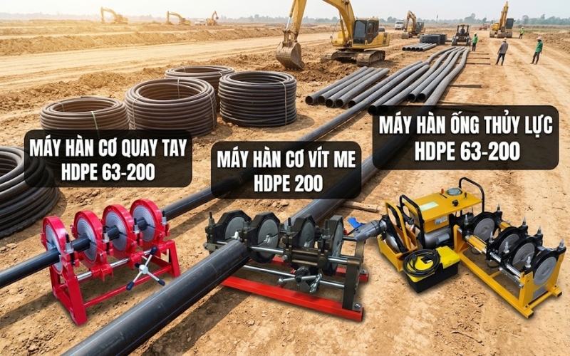 Phân loại máy hàn ống HDPE 63-200 phổ biến