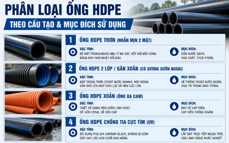 Phân loại theo cấu tạo và mục đích sử dụng